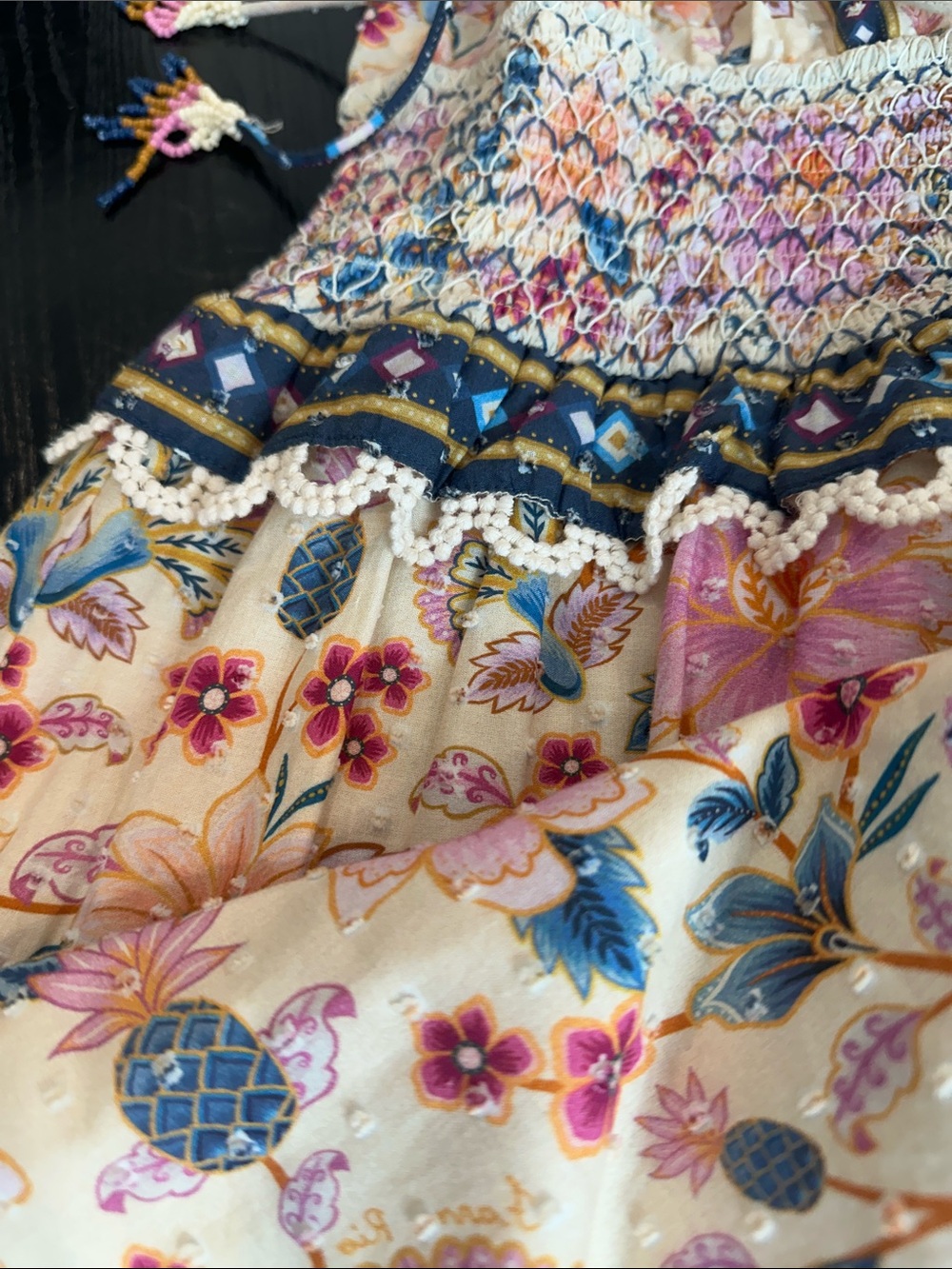 FARM Rio Floral Maxi Dress in Cream, Pink & Blue - Picture 9 of 12